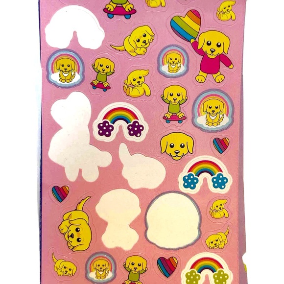 Lisa Frank Stickers Sparkly Rainbow Butterfly Puppy Cats Heart Purple Pink Blue - Picture 9 of 16